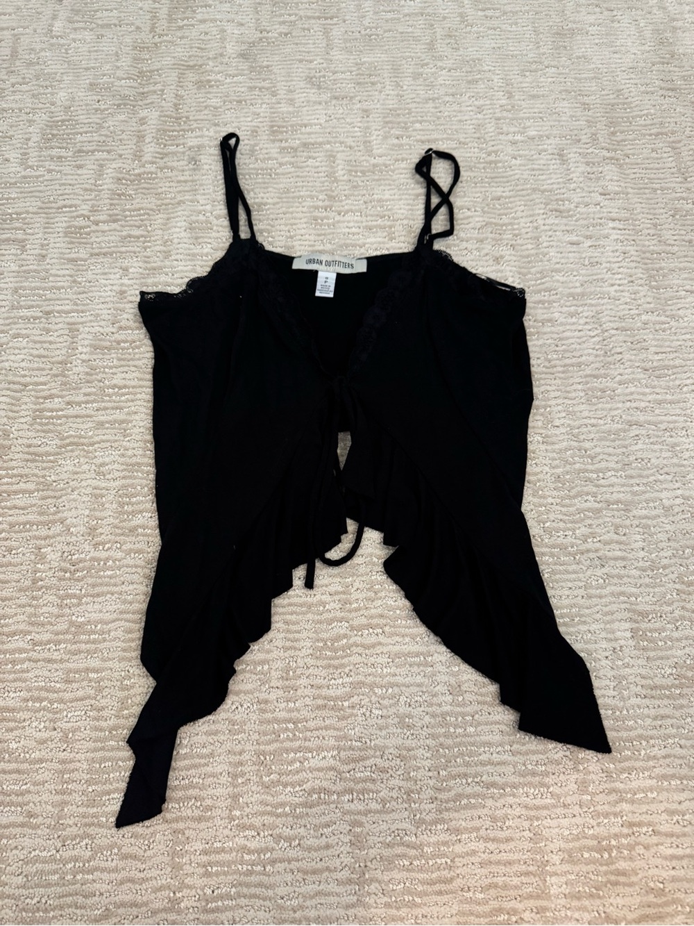 Urban Outfitters Black Lace-Trim Tie-Front Camisole